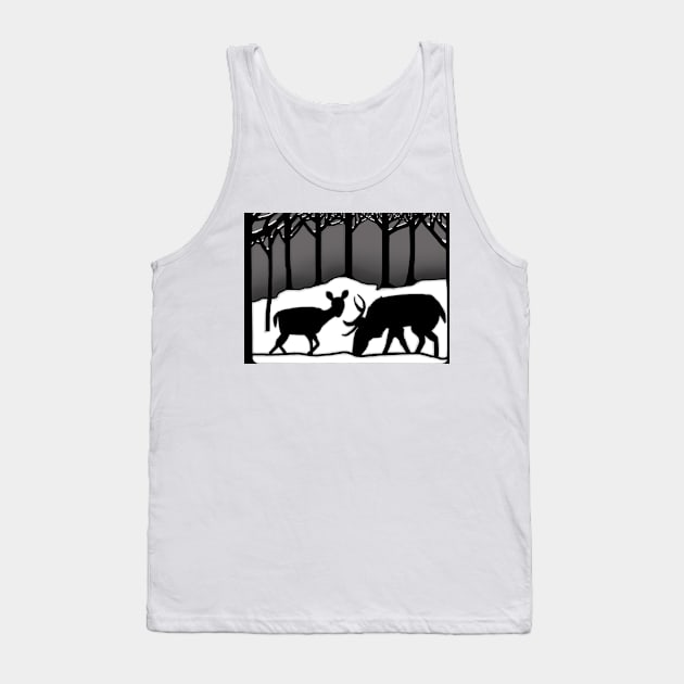 Snow Deer Tank Top by BlakCircleGirl